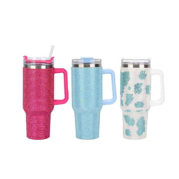 NQ9020 Rhinestoned Vacuum Tumbler